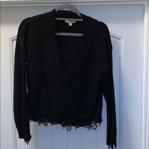 Black Wild Honey Cropped Sweater